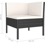  4-dijelna vrtna garnitura od poliratana s jastucima crna | shoptok.hr