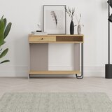 Marckeric Stranska mizica z mizno ploščo v hrastovem dekorju 35x100 cm Saturne – | Shoptok.si
