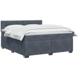 Krevet s box springom madracem i LED-om Tamnosiva 140 x 200 cm - Tamnosiva 140 x 200 cm Prošiveno gumbima | shoptok.hr