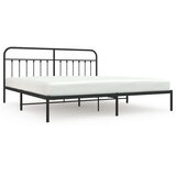  Metalni okvir za krevet s uzglavljem crni 193x203 cm | shoptok.hr