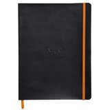  Notes B5, Rhodia Rhodiarama, meke korice, s gumicom, diktando crte, crni Slike