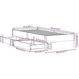 vidaXL Okvir kreveta bez madraca 75 x 190 cm od masivne borovine | shoptok.hr
