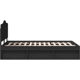  Konstrukcija postelje Črna 135 x 190 cm Masivno borovo les, (5000102308) | Shoptok.si