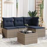 vidaXL 5-dijelni set vrtnih sofa od poliratana s jastucima sivi | shoptok.hr