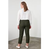 Trendyol Khai Checkered Triangle Waist Closure Carrot Pants | shoptok.hr