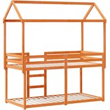 Krevet na kat s krovom voštano smeđi 90x190 cm masivna borovina | Eponuda.com