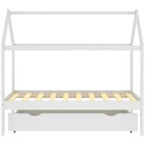  Okvir za dječji krevet s ladicom od borovine bijeli 80 x 160 cm | shoptok.hr