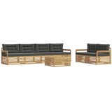 vidaXL Zunanja garnitura za sedenje 7 pcs Bela in antracit Poliester, (5000281949) | Shoptok.si