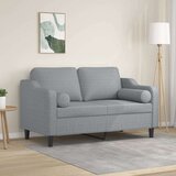  Dvosjed s ukrasnim jastucima svjetlosivi 120 cm od tkanine | shoptok.hr