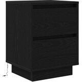  Noćni ormarići s LED svjetlima 2 kom crni 38x34x50 cm | shoptok.hr