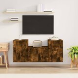 The Living Store Komplet TV omaric 3-delni dimljen hrast konstruiran les - Komplet TV Omaric, (21374343) Cene