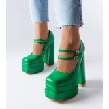 Gemre Green high block heel pumps Chouinard | ePonuda.com