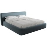 Makamii Modra oblazinjena zakonska postelja s prostorom za shranjevanje z letvenim dnom 180x200 cm Kiana – | Shoptok.si
