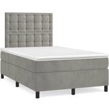 vidaXL Box spring postelja z vzmetnico svetlo siva 120x190 cm žamet Cene
