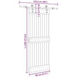  Klizna vrata NARVIK Prirodna i crna 80 x 210 cm (152,5 cm) | shoptok.hr