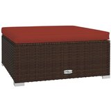 Maison Chic Vrtni stolček - Vrtni stoli za noge z blazino rjav 70x70x30 cm poli ratan JS1031, (21878033) Cene