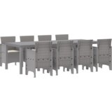  Set od 9 dijelova za vrtno blagovanje s jastucima bijeli poly rattan | shoptok.hr