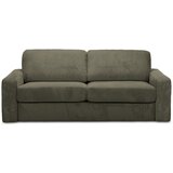 Makamii Kaki zelena raztegljiva sedežna garnitura iz rebrastega žameta 195 cm Nona – | Shoptok.si