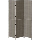 vidaXL Pregradni zid 3 Ploče Sklopivi Sivi 147x180 cm Poli Ratan | shoptok.hr