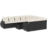 vidaXL 11-dijelni set vrtnih sofa od poliratana s jastucima crni | shoptok.hr