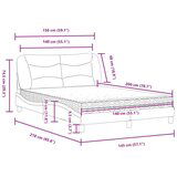  Postelja z vzmetnico krem 140x200 cm blago | Shoptok.si