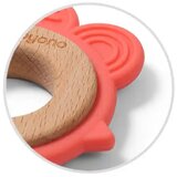 BabyOno Silikonsko drvena grickalica za zube Koka, Boja breskve | Eponuda.ba