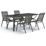  5-dijelni vrtni blagovaonski set sivo-crni | shoptok.hr