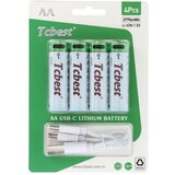 TCBEST punjiva baterija R6 (aa) 750 mah sa soketom type c + usb a kabal 4 x type c (4 kom) | ePonuda.com