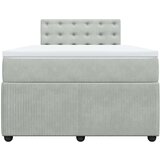 vidaXL Box spring postelja z vzmetnico svetlo siva 120x190 cm žamet | Shoptok.si
