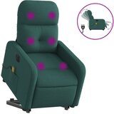 vidaXL Električni masažni naslanjač s funkcijo vstajanja temno zelen, (20922730) | Shoptok.si