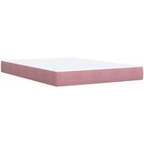 vidaXL Box spring postelja z vzmetnico temno roza 140x200 cm žamet | Shoptok.si