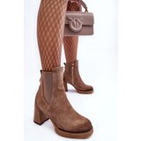 Boto Suede Boots On Heel Liresa Brown | Eponuda.ba