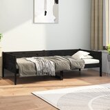 Dnevni ležaj od masivne borovine crni 90 x 190 cm | shoptok.hr