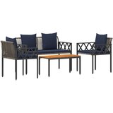 vidaXL Zunanji pohištveni set 4 pcs Siva in mornarsko modra poli ratan, (5000294277) | Shoptok.si