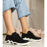 Gemre Black women's sneakers with sock-like upper Miyana Cene
