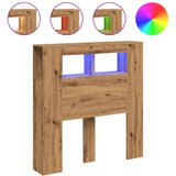 Maison Chic led posteljno vzglavje - vzglavna omarica - nočna omarica artisan hrast 100x18,5x103,5 cm inž. les, (21712706) | Shoptok.si