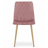 Brandless Stol TURIN - roza žamet / noge v barvi lesa x 1, (22030660) | Shoptok.si