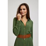 Marisse Khaki Midi Dress With Wide Belt | Eponuda.ba