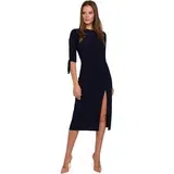 Makover Woman's Dress K007 Navy Blue