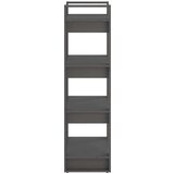 vidaXL Ormarić za knjige / pregrada sivi 60x35x125 cm masivno drvo | shoptok.hr