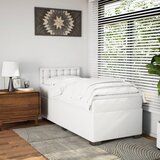  s oprugama i madracem bijeli 90 x 200 cm od umjetne kože | shoptok.hr