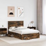  Krevetna konstrukcija s ladicama Dimljeni hrast 120 x 200 cm | shoptok.hr