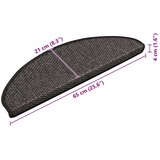  Samoljepljivi otirači za stepenice 15 kom 65x21x4 cm antracit | shoptok.hr