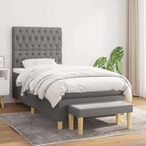  Box spring postelja z vzmetnico temno siva 90x190 cm blago, (20790518) Cene