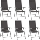 vidaXL 7-dijelni vrtni blagovaonski set aluminijski srebrno-crni | shoptok.hr