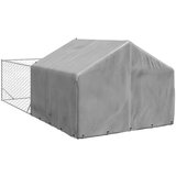 vidaXL Zunanji pasji boks z izpustom 5x2x1,5 m pocinkano jeklo | Shoptok.si
