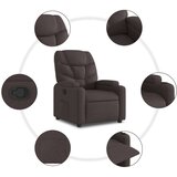  Naslanjač s funkcijo vstajanja temno rjavo blago | Shoptok.si