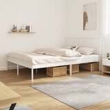The Living Store Kovinski posteljni okvir z vzglavjem bel 150x200 cm - Posteljni Okvir, (21525526) Cene