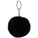  krznen obesek za ključe -pompon - črna | Shoptok.si