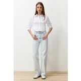 Trendyol Ice Blue High Waist Wide Leg Jeans | Shoptok.si